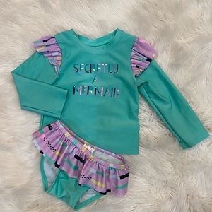 EUC cat and jack two piece swimsuit 18month